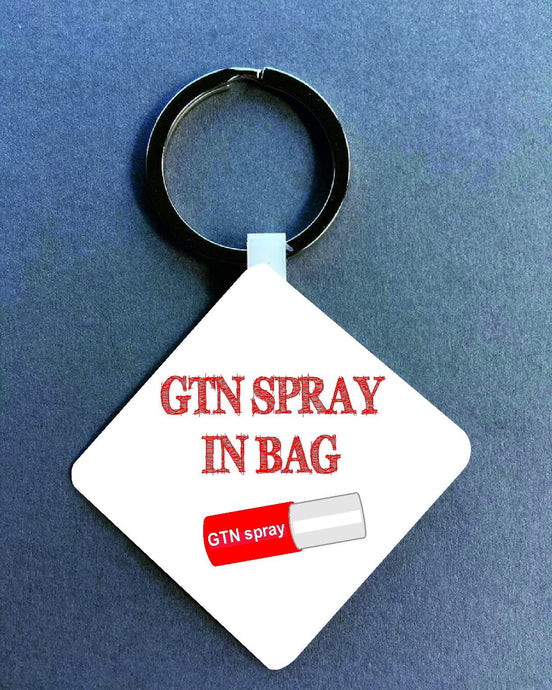 GTN spray In Bag Medical Alert Keyring. - Fred And Bo