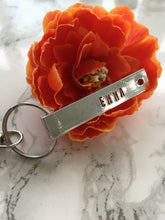 Chunky hand stamped bar keyring, Name and birthstone - Fred And Bo