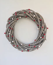 Red and Silver Berry Wooden Wreath - Fred And Bo