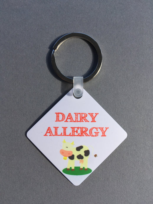 Dairy allergy Medical Alert Keyring. - Fred And Bo