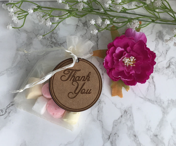 Wedding Favour Tag - Thank you- Wooden wedding - Fred And Bo