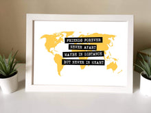 Friends Forever world map Framed Print - Fred And Bo