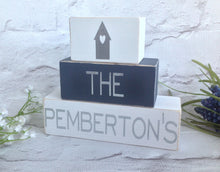 Personalised stacking blocks - set of three family home - Fred And Bo
