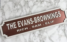 Family Names (double line) Railway street retro sign plaque personalised - Fred And Bo