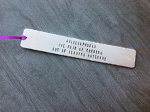 Bookmark - Abibliophobia- Handstamped aluminium bookmark - Fred And Bo