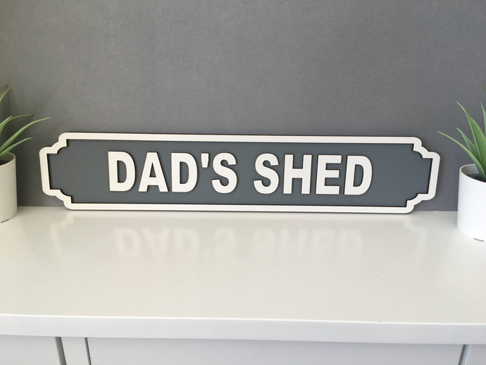 DADS SHED Railway street sign vintage style plaque - Fred And Bo