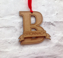 INITIAL Hanging decoration with personalised scroll- Christmas decor - Fred And Bo