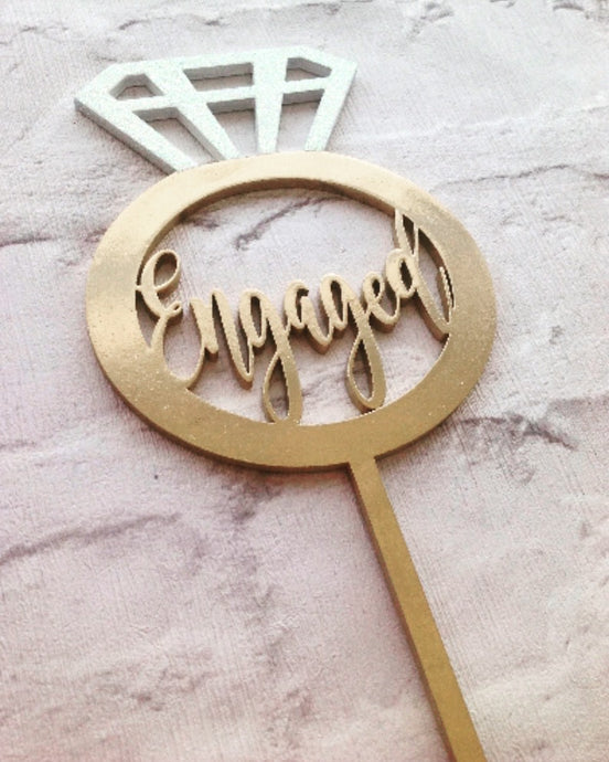 Cake topper - Engagement - Diamond engagement ring - Fred And Bo