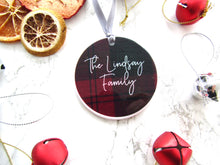 Tartan personalised Ceramic Bauble Hanging Decoration - Fred And Bo