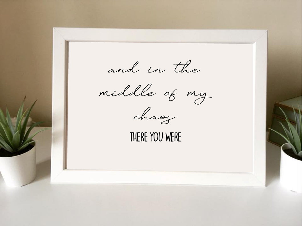 And in the middle of my chaos- there you were- Framed Print - - Fred And Bo