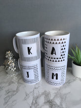 Scandi Doodle dabs Initial- printed mug and glass coaster set - Fred And Bo