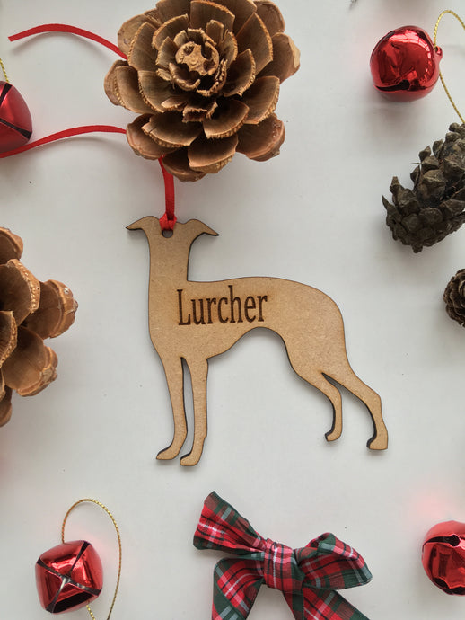 Personalised Dog Decoration - Lurcher - Fred And Bo
