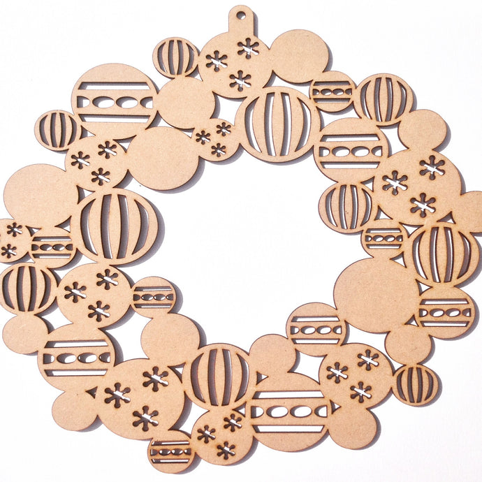 Christmas bauble wreath laser cut - Fred And Bo