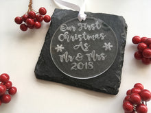 Our First Christmas As Mr & Mrs bauble Acrylic - Fred And Bo