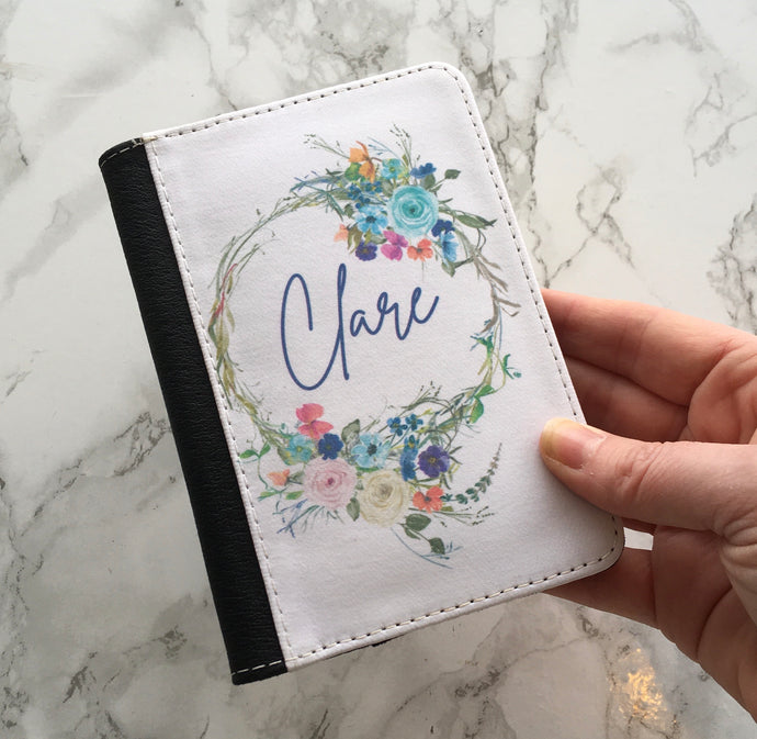 Passport cover holder- floral wreath - Fred And Bo