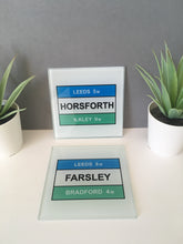 Horsforth Road Sign Glass Coaster - Fred And Bo