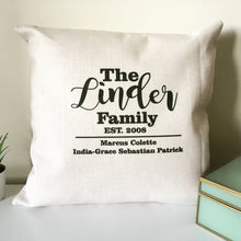 Family Name personalised printed cushion - Fred And Bo