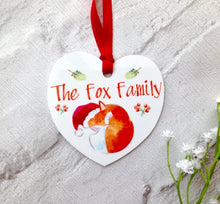 Christmas Fox Personalised metal bauble - printed - Fred And Bo