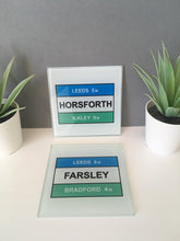 Farsley Road Sign Glass Coaster - Fred And Bo