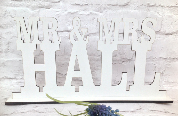 Mr & Mrs ..... laser cut wedding plaque - Fred And Bo