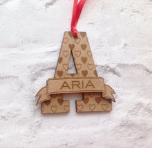 INITIAL Hanging decoration with personalised scroll- Christmas decor - Fred And Bo