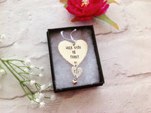 Walk with me today wedding bouquet charm set - stamped metal - Fred And Bo