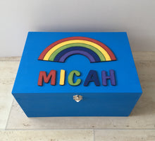 Rainbow personalised hand painted baby Gift Box - Memory Keepsake Box - Fred And Bo