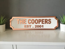 MR & MRS (double line) wedding with DATE Railway street retro sign plaque Personalised - Fred And Bo