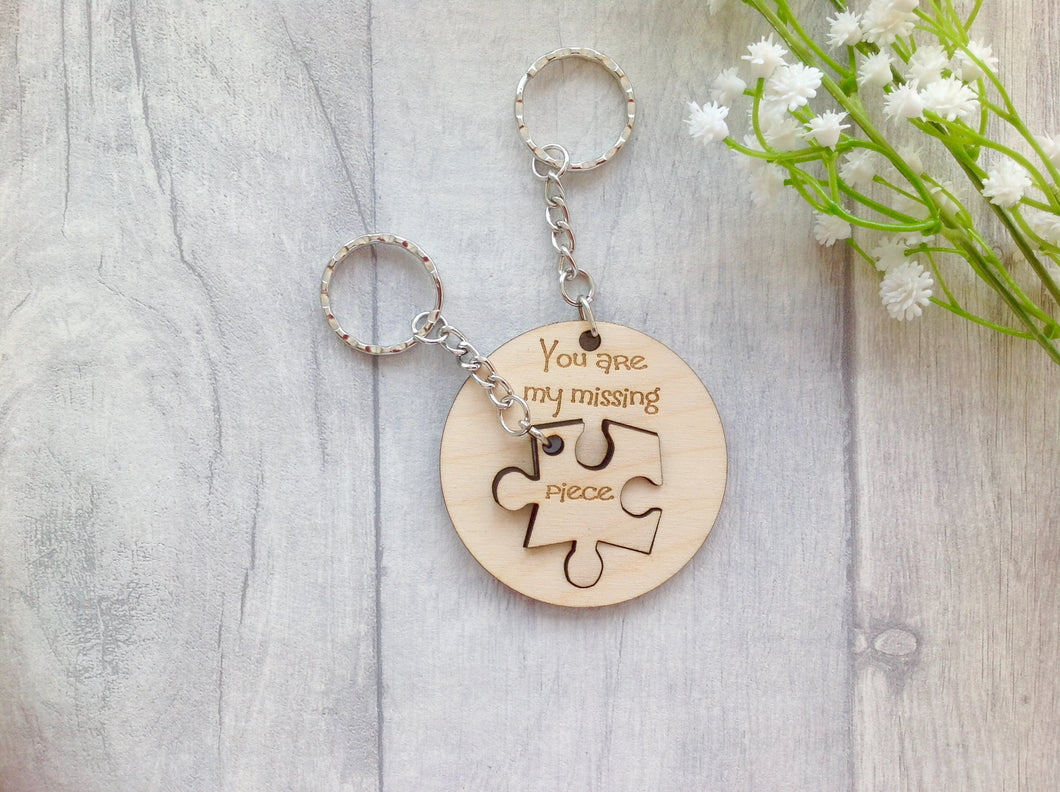 You are my missing piece jigsaw two piece keyring