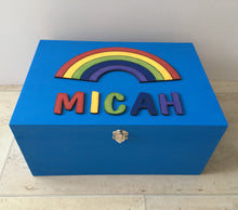 Rainbow personalised hand painted baby Gift Box - Memory Keepsake Box - Fred And Bo