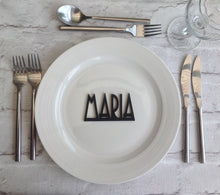 Wedding name place settings- laser cut names set of 10 Gatsby font - Fred And Bo