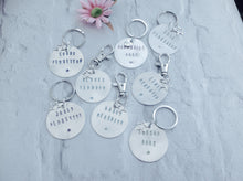 Personalised bag tag- hand stamped book bag tag with charm - Fred And Bo