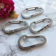 I’m hangin’ onto you- hand stamped carabiner key ring - Fred And Bo