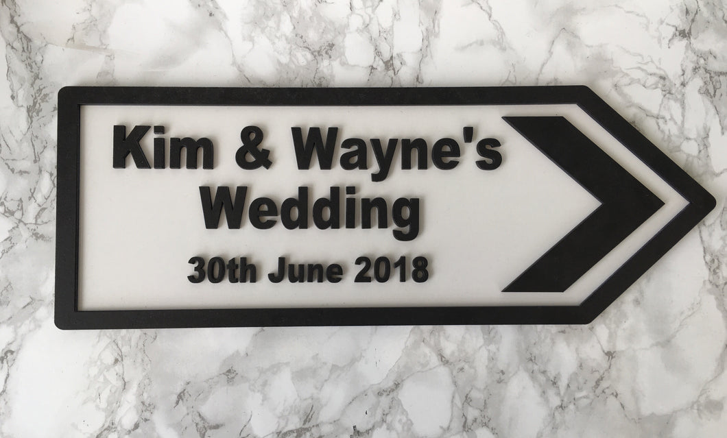 Wedding Sign - Road sign style - Fred And Bo