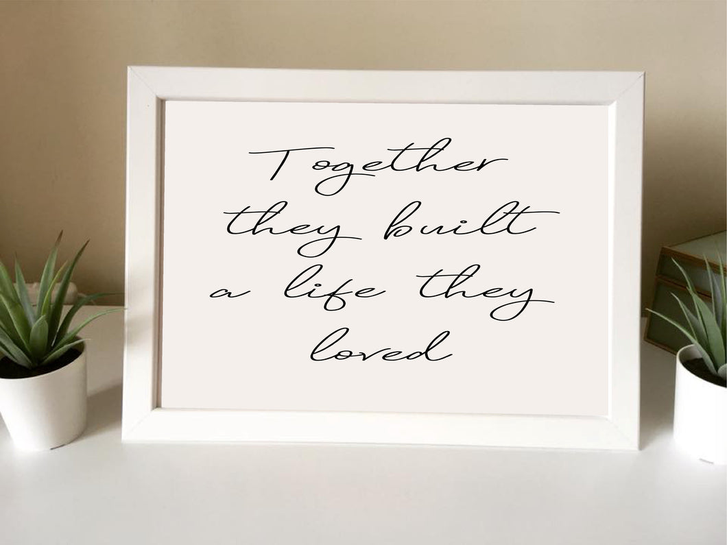 Together they built a life they loved- Framed Print - - Fred And Bo