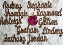 Wedding name place settings- laser cut names set of 10 - Fred And Bo