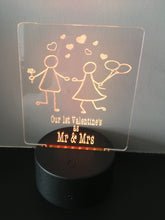 1st valentine as Mr & Mrs LED Night Light with remote control - Fred And Bo