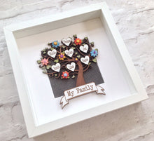 Family tree - Personalised handpainted with floral embellishments- framed - Fred And Bo