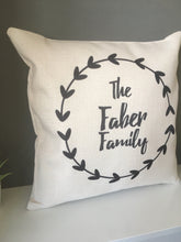 Family Name Wreath cushion pillow - personalised - Fred And Bo
