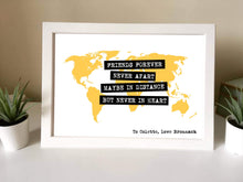 Friends Forever world map Framed Print - Fred And Bo