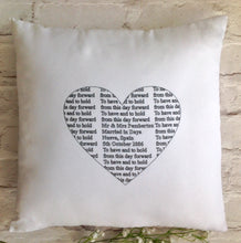 Wedding anniversary cushion pillow - personalised - Fred And Bo