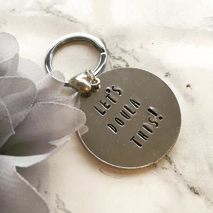 Let’s Doula This hand stamped metal key ring - Fred And Bo