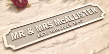 MR & MRS (double line) wedding with DATE Railway street retro sign plaque Personalised - Fred And Bo