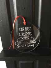 Our first Christmas As Mr & Mrs bauble Scroll Acrylic - Fred And Bo