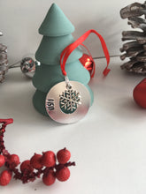 Initial hand stamped metal Christmas decoration - Fred And Bo