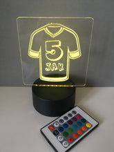 Football top Personalised Acrylic Colour Changing LED Night Light with remote control - Fred And Bo