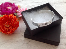 Hand stamped aluminium bangle - Personalised - Fred And Bo