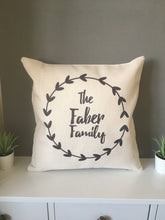 Family Name Wreath cushion pillow - personalised - Fred And Bo