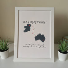 Family across the miles- personalised print- moving gift - Fred And Bo