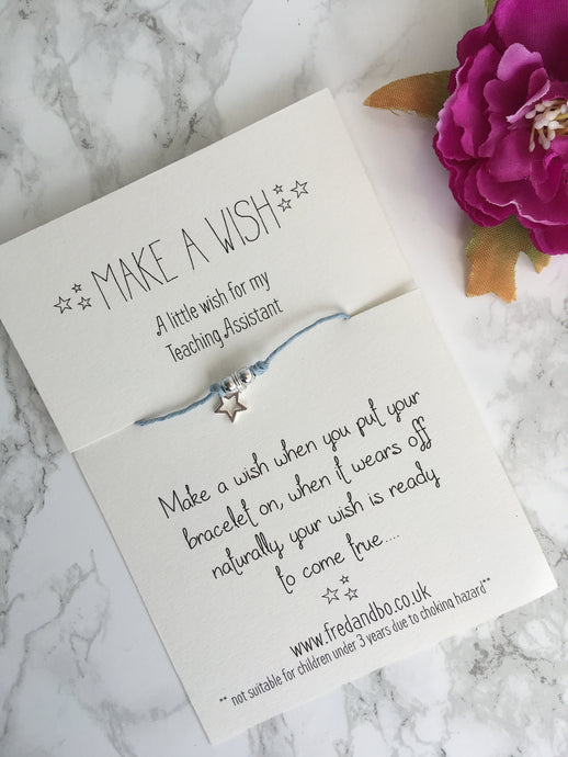 Wish bracelet - A little wish for my teaching assistant - Teacher gift - Wish bracelet - Fred And Bo